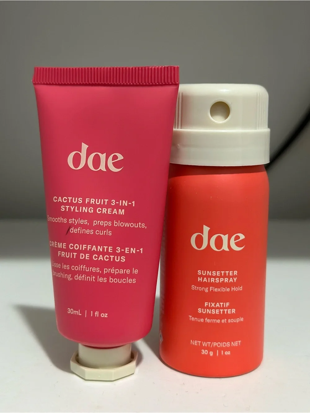 DAE HAIR STYLING CREAM & SUNSETTER HAIRSPRAY TRAVEL SIZE